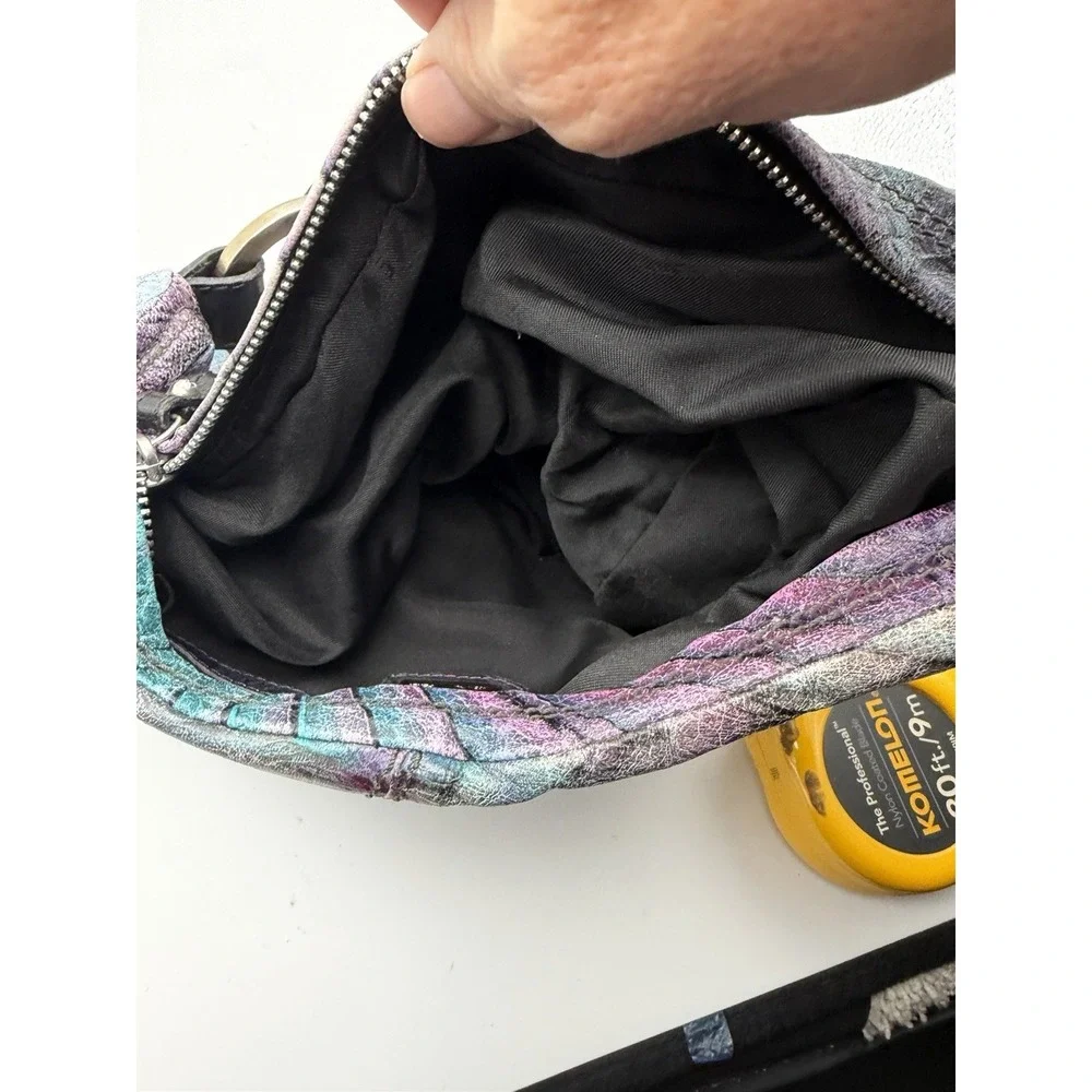 Fendi Iridescent Mermaid Leather Hobo Bag Crystal Rare Made Italy